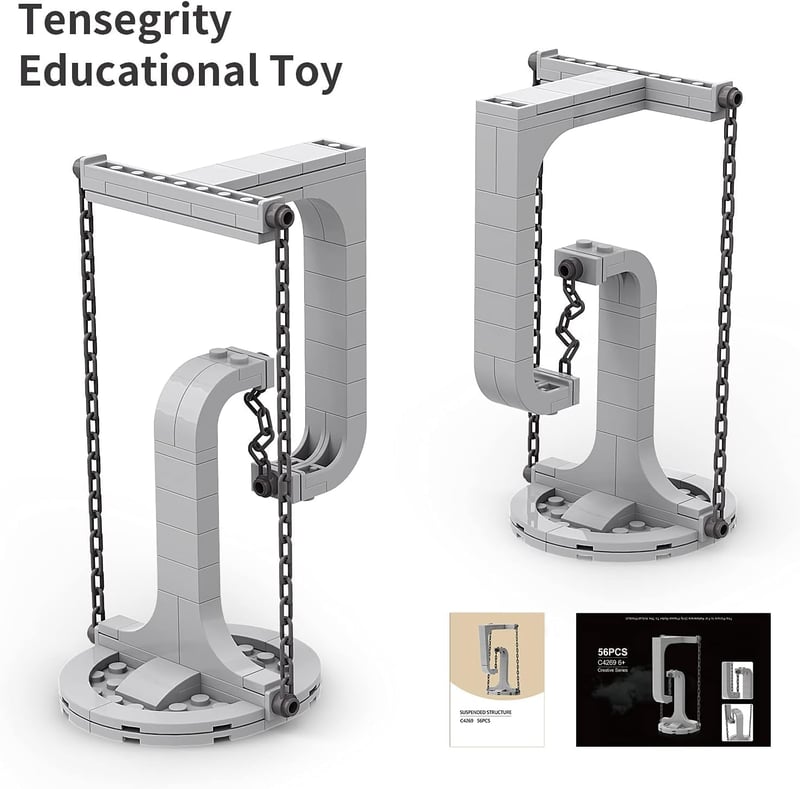 Millionspring Anti Gravitációs Építőkészlet - 56 Darabos Tensegrity Szobor Készlet, Fizikai Egyensúly Játék, Kreatív Fejlesztő Építőelemek G