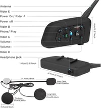 EJEAS V6 Motoros Bluetooth Headset - 1200m Hatótávolság, 6 Motoros Kommunikáció, DSP Zajszűrés, Vízálló Sisakbeszélő Rendszer 5