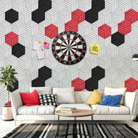 Hexagon alakú öntapadós akusztikai panel, 12 db, csíkos fekete, 30x26x0,9 cm 5