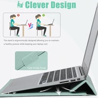 Geantă pentru laptop HYZUO de 13 inchi cu suport, compatibilă cu MacBook Air M2 M1 Pro, verde mentă 2