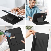 SEYMAC iPad 11/10 Generációs Tok (2025/2022) - Ütésálló Védőtok Automatikus Alvás/Ébresztés Funkcióval, Kártyatartóval, Állvánnyal és Tollta 5