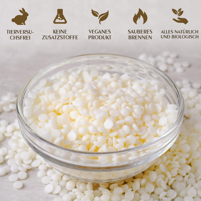 Waxcanpy Prémium Szójagyertya Viasz 20 kg - 100% Természetes Gyertyaöntő Alapanyag Gyertyakészítéshez, Öntéshez