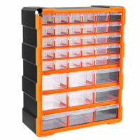 Dulap de depozitare cu montare pe perete Amazon Basics cu 39 de sertare, negru, 38x15,9x47,3 — fără colțul stânga sus rupt (stare: vezi a doua imagine) 1