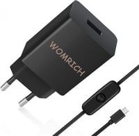 Raspberry Pi 3A Micro USB Töltő - 5V/3A EU Adapter, Fekete 1