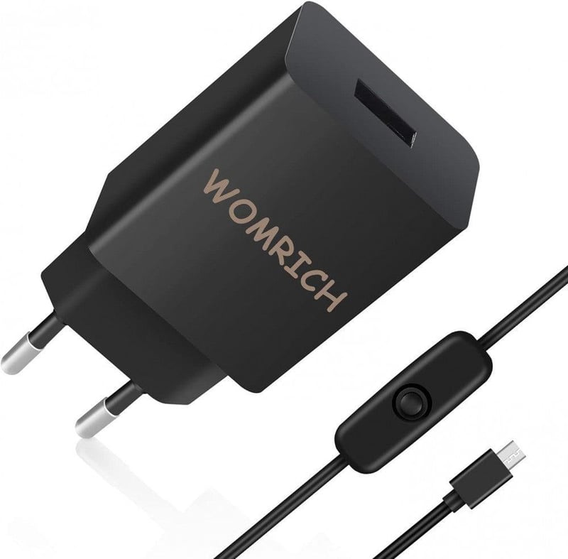Raspberry Pi 3A Micro USB Töltő - 5V/3A EU Adapter, Fekete