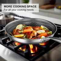 RIOVARM Rozsdamentes Acél Serpenyő Szett Indukciós Tapadásmentes Fedeles Serpenyők 20cm 26cm 30cm Wok Minden Főzőlaphoz 7