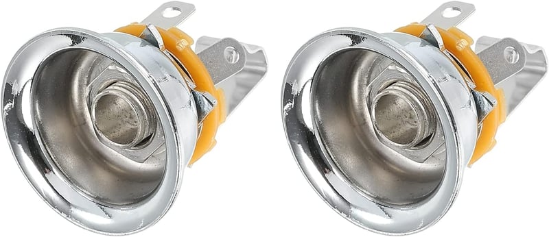 Gitár jack aljzat, 1/4", 2db - Sourcing Map ezüst mono/sztereó csatlakozó elektromos gitárhoz