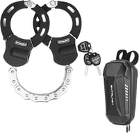 SHTALHST Bilincs Zár Elektromos Rollerhez - Acél Láncos Biztonsági Lakat Xiaomi, Ninebot, NIU Rollerekhez 3L Táskával, 56 cm, Fekete 1