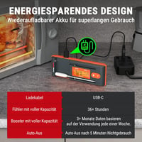 ThermoPro Twin TempSpike Vezeték Nélküli Húshőmérő - 150m Bluetooth Hatótáv, Kettős Szenzor, Töltőállomás Kijelzővel, Mosogatógépben Mosható 5
