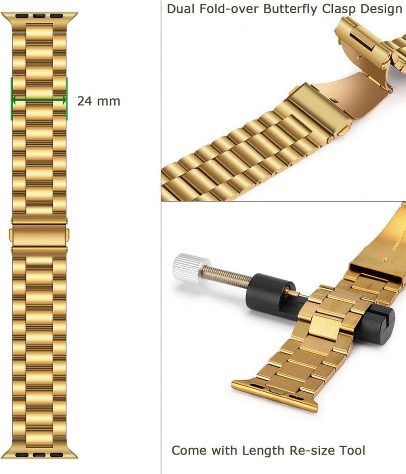 Apple Watch Rozsdamentes Acél Cserepánt 38mm - Minden Sorozathoz Kompatibilis