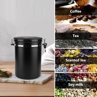 ZONJIE Légmentesen Záródó Kávétároló - 2,8L Rozsdamentes Acél Kávébab Tartály CO2 Szeleppel, 1kg Kapacitás, Mérőkanállal és Dátumjelzővel 8