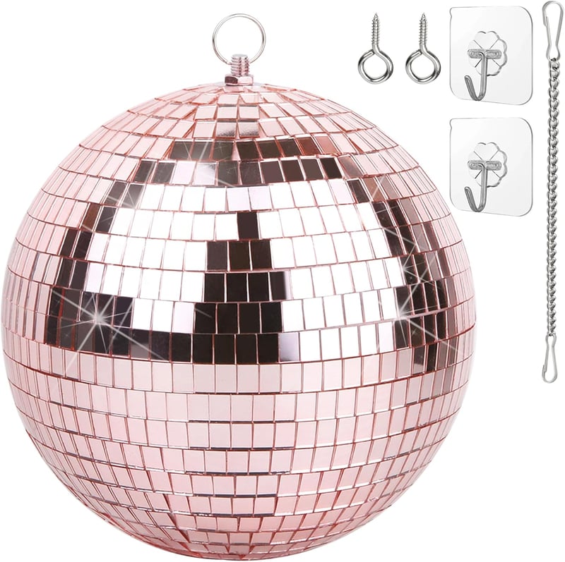 Mirror Disco Ball 20 cm Halvány Rózsaszín Tükörgömb Partikra, DJ Eseményekre és Klubokba