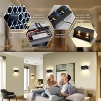 Kingwen 20W LED Kültéri-Beltéri Állítható Fekete Fali Lámpa IP65 Vízálló 5