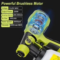 CDIYTOOL Akkumulátoros Festékszóró Ryobi 18V Akkumulátorhoz - HVLP Elektromos Szórópisztoly 4 Fúvókával és 1000ml Tartállyal Falakhoz, Kerít 3