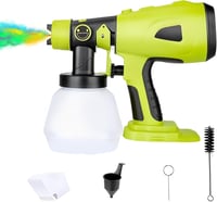 CDIYTOOL Akkumulátoros Festékszóró Ryobi 18V Akkumulátorhoz - HVLP Elektromos Szórópisztoly 4 Fúvókával és 1000ml Tartállyal Falakhoz, Kerít 1