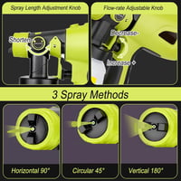 CDIYTOOL Akkumulátoros Festékszóró Ryobi 18V Akkumulátorhoz - HVLP Elektromos Szórópisztoly 4 Fúvókával és 1000ml Tartállyal Falakhoz, Kerít 4
