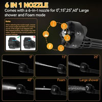 CDIYTOOL Akkumulátoros Magasnyomású Mosó DEWALT 20V Akkuhoz - 1000PSI Hordozható Tisztító 6 az 1-ben Fúvókával és Habosítóval Autó, Kerítés, 4