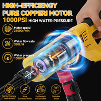 CDIYTOOL Akkumulátoros Magasnyomású Mosó DEWALT 20V Akkuhoz - 1000PSI Hordozható Tisztító 6 az 1-ben Fúvókával és Habosítóval Autó, Kerítés, 3