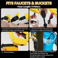 CDIYTOOL Akkumulátoros Magasnyomású Mosó DEWALT 20V Akkuhoz - 1000PSI Hordozható Tisztító 6 az 1-ben Fúvókával és Habosítóval Autó, Kerítés, 7