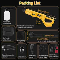 CDIYTOOL Akkumulátoros Magasnyomású Mosó DEWALT 20V Akkuhoz - 1000PSI Hordozható Tisztító 6 az 1-ben Fúvókával és Habosítóval Autó, Kerítés, 8
