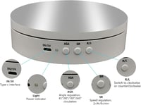 CDIYTOOL Elektromos Forgóasztal Fotózáshoz 360° Motorozott Forgó Állvány Fehér 4