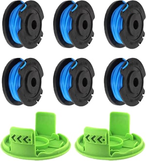 Cievka na strunu do vyžínača CDIYTOOL pre rad Greenworks 24V G24LT, 1,65 mm / 4,9 m - 6 ks + 2 kryty