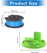 CDIYTOOL fűkasza damilorsó csere 1,65 mm 4,9 m zöld Greenworks 24 V G24LT G24LTK2 G24LT30M G24LT30MK2 3