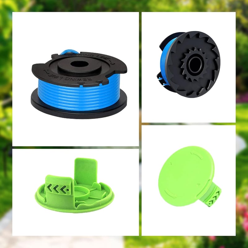 CDIYTOOL fűkasza damilorsó csere 1,65 mm 4,9 m zöld Greenworks 24 V G24LT G24LTK2 G24LT30M G24LT30MK2