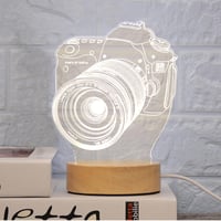 CDIYTOOL LED világító fa alap 2db USB meleg fehér kerek dekoratív asztali kijelző 8