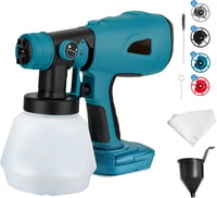 CDIYTOOL Vezeték Nélküli Festékszóró Bosch 18V Akkumulátorhoz - HVLP Kézi Szórópisztoly 4 Fúvókával, 1000ml Tartállyal Falakhoz, Kerítéshez, 1