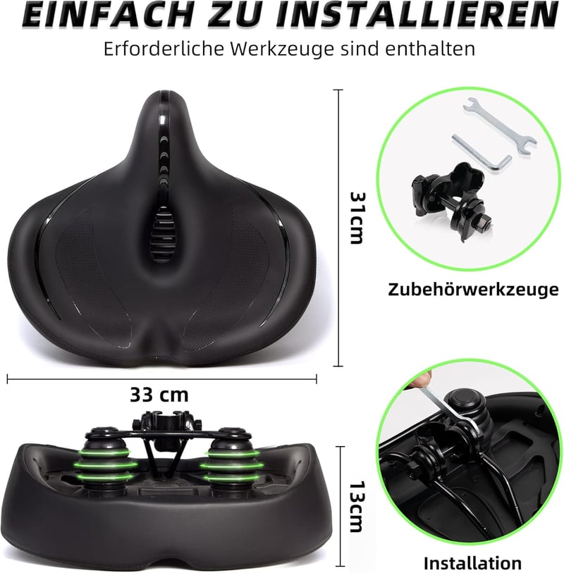 CDYWD Ergonomikus Kerékpár Nyereg Extra Széles Puha Párnázott Univerzális