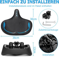 CDYWD Ergonomikus Kerékpár Nyereg Extra Széles Puha Párnázott Férfi Női Univerzális - blue 7