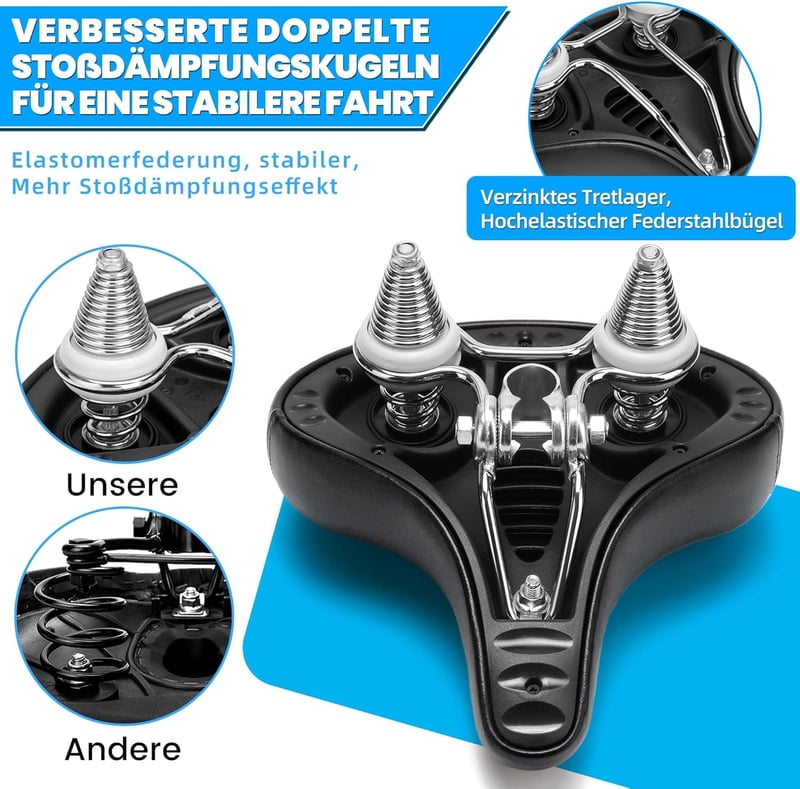 CDYWD ergonomikus kerékpár nyereg férfiaknak és nőknek, széles, puha, rugózott