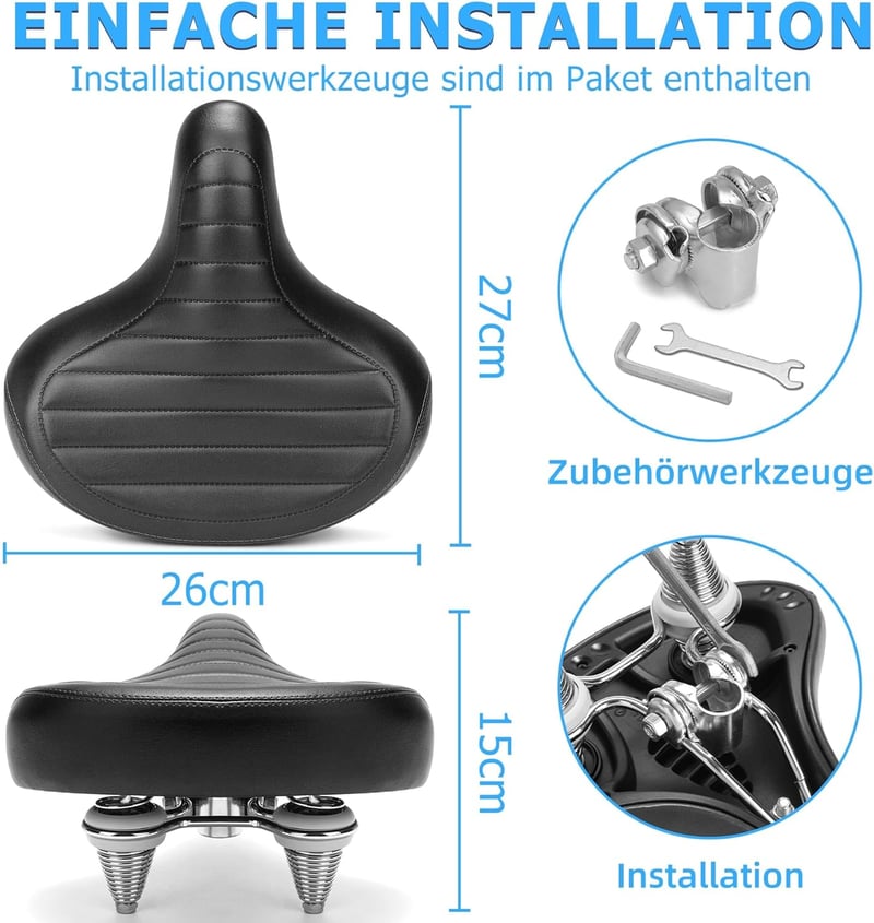CDYWD ergonomikus kerékpár nyereg férfiaknak és nőknek, széles, puha, rugózott