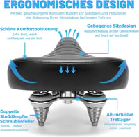 CDYWD ergonomikus kerékpár nyereg férfiaknak és nőknek, széles, puha, rugózott 3