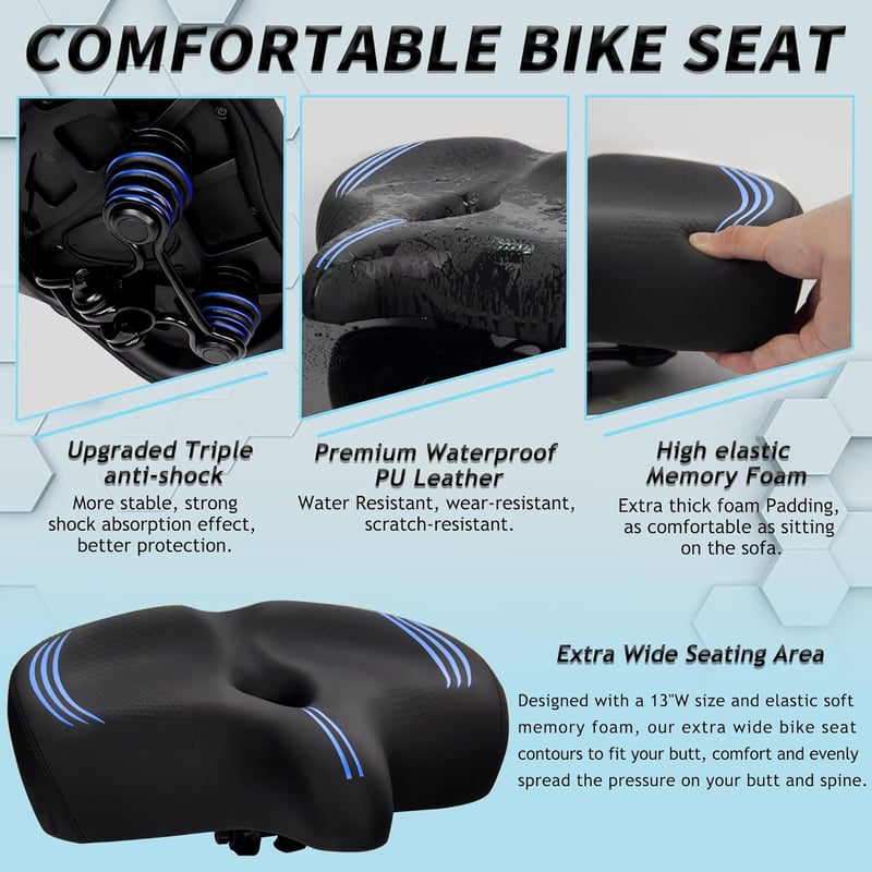 CDYWD Extra Large ergonomikus kerékpár nyereg férfiaknak és nőknek