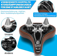 CDYWD ergonomikus kerékpárnyereg uniszex, rugózással - barna 4