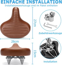 CDYWD ergonomikus kerékpárnyereg uniszex, rugózással - barna 6