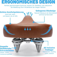 CDYWD ergonomikus kerékpárnyereg uniszex, rugózással - barna 3