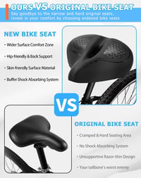 Șa de bicicletă lată CDYWD, extra moale, respirabilă, cu căptușeală ergonomică pentru confort, pentru bărbați și femei, potrivită pentru biciclete de antrenament, de oraș, eBike și mountain bike 6