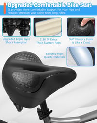Șa de bicicletă lată CDYWD, extra moale, respirabilă, cu căptușeală ergonomică pentru confort, pentru bărbați și femei, potrivită pentru biciclete de antrenament, de oraș, eBike și mountain bike 3