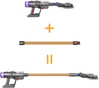 DrRobor Teleszkópos Hosszabbító Cső Dyson V12 Slim Porszívóhoz - 74 cm Alumínium Toldat, Narancssárga Kiegészítő Alkatrész 5