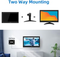 Prechen 10,1" Hordozható HD Monitor HDMI/VGA/AV/BNC - Beépített Hangszóróval 5