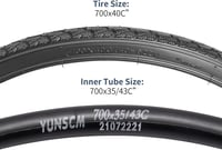 YunSCM 28 colos kerékpár gumi és belső szett, 700x40C, AV48mm szeleppel 7