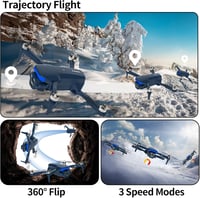 Karuisrc LED Kék Lámpás Drón 1080P HD Kamerával, Kezdőknek, Kefenélküli Motorral, 5GHz WiFi FPV Átvitel, 3D Flip, Magasságtartás, Cserélhető 2