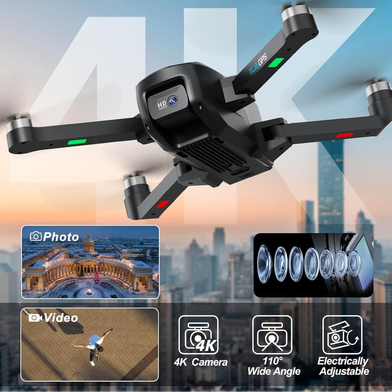 Tolatoyus TL16 GPS Drón Kefenélküli Motorral - Kezdőknek és Haladóknak, Automatikus Visszatérés Funkcióval, Beépített Akkumulátorral, 220g
