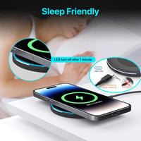 HONGYEE 20W Vezeték Nélküli Gyorstöltő Állomás - Indukciós Töltőpad iPhone 16/15/14/13/12, Samsung Galaxy S24/S23/S22/S21 Készülékekhez 6