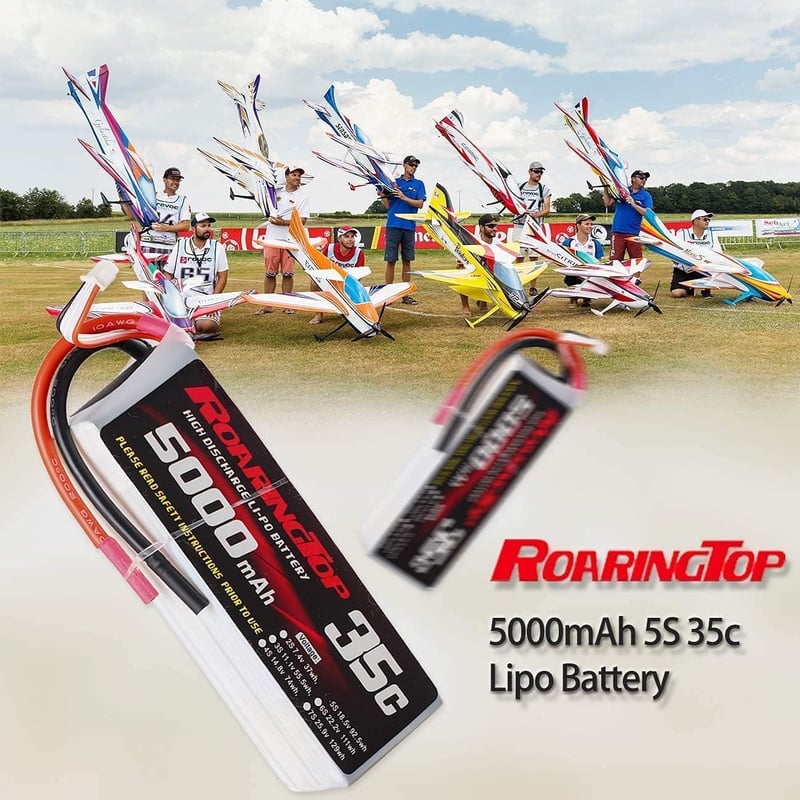 RoaringTop 5000mAh 18,5V RC LiPo akkumulátor modellrepülőkhöz, 2 db csomag