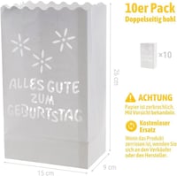 Fehér Születésnapi Gyertyazsák Dekoráció Szett, 10 db-os 6