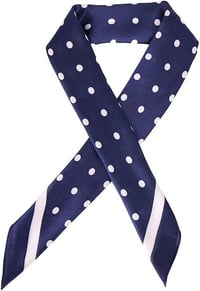 Elegáns kék-fehér mintás KAVINGKALY szatén sál, 70 cm 3